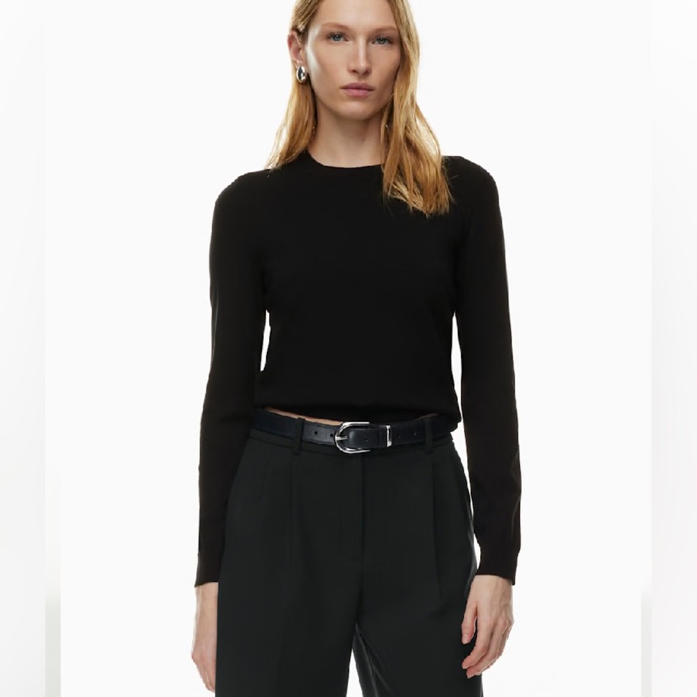 Aritzia Black Long Sleeve Crewneck Top